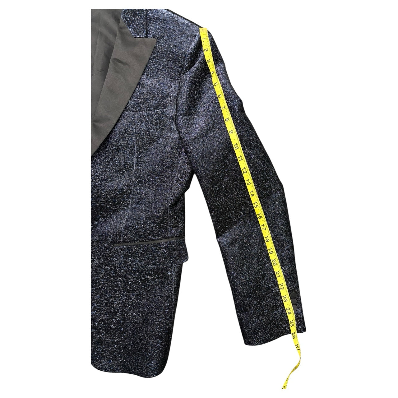 DSQUARED2 GLITTER TWEED BLUE BLACK SLIK BLEND SUIT BLAZER SZ 52