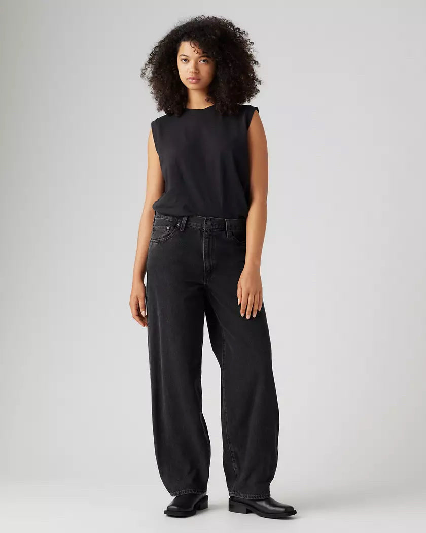 NWT Levi's Premium Baggy Dad Wmns Jeans Sz 29 x 30 Boot Barn Black No Stretch