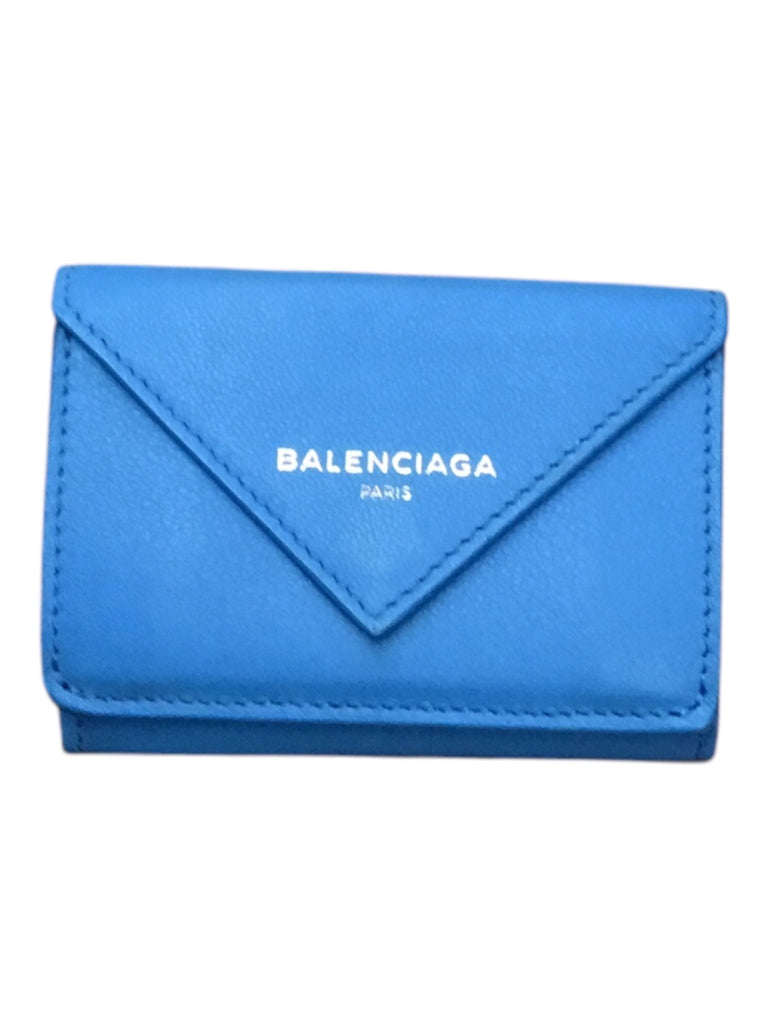 BALENCIAGA Papier Blue Wallet