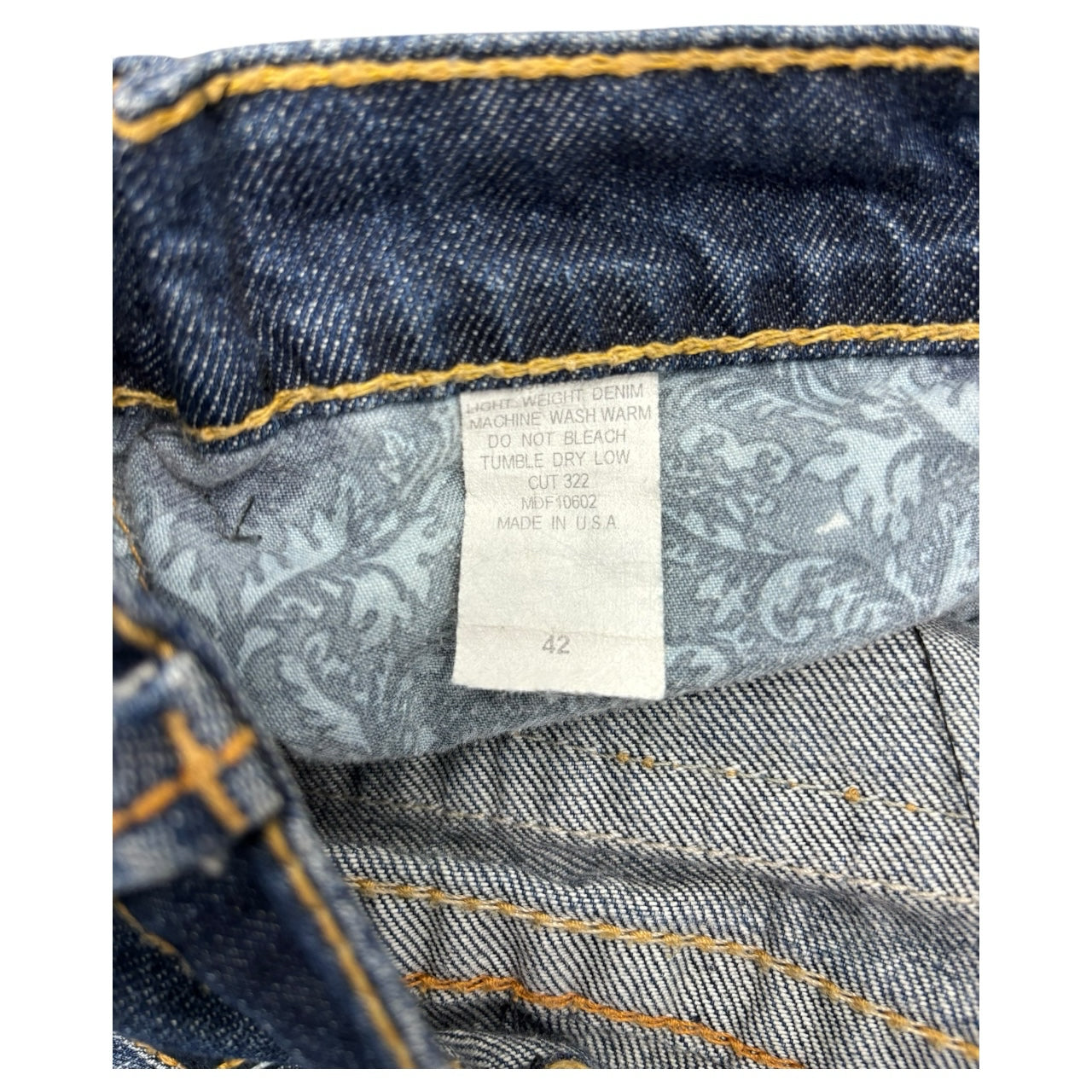 Vintage Monarch Made In USA Straight Leg Medium Wash W/ Embroidery Pocket 42W