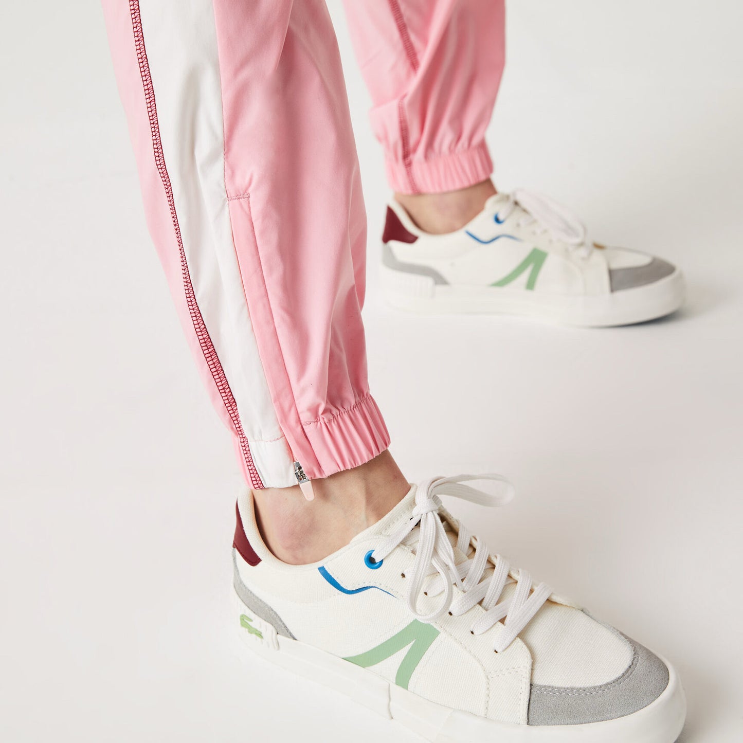 LACOSTE Womens Colour-Block Tracksuit Style Trousers Size S NWT