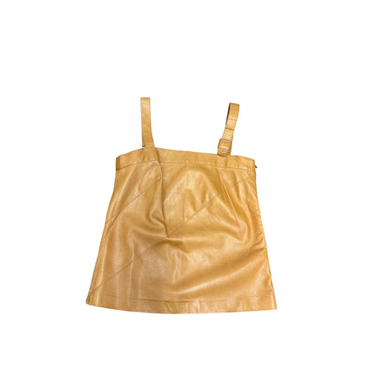 Vintage Bottega Veneta Leather Tan Women Shirt Sz 42 S