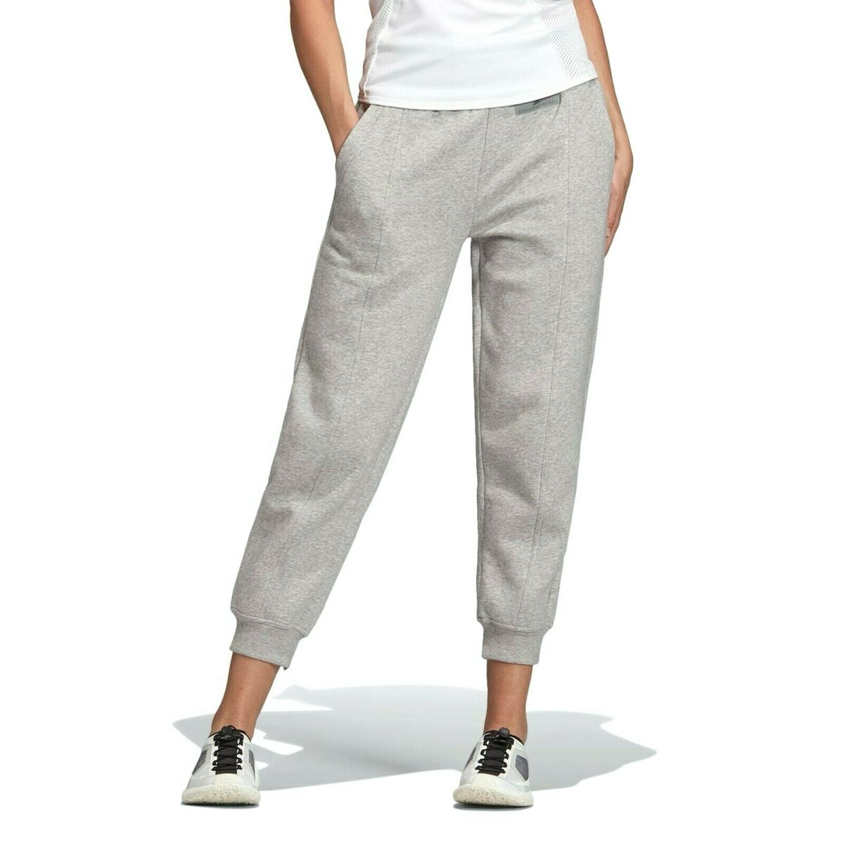 Adidas By Stella McCartney Heather Grey Cropped Spilt Cuff Women Sweatpants Sz S NWT