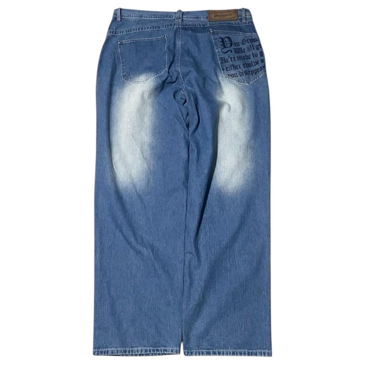 Y2K Rare Makaveli JNCO-Like Tupac Graphic Medium Wash Blue Jeans Sz 42x34