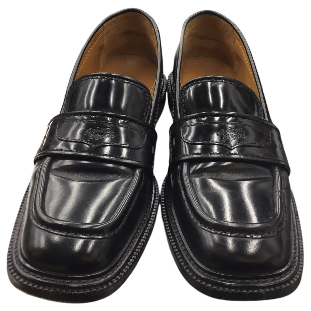 MAISON KITSUNE Womens Loafer Shoe Sz 40 Black Glossy Solid Color Preppy Classy