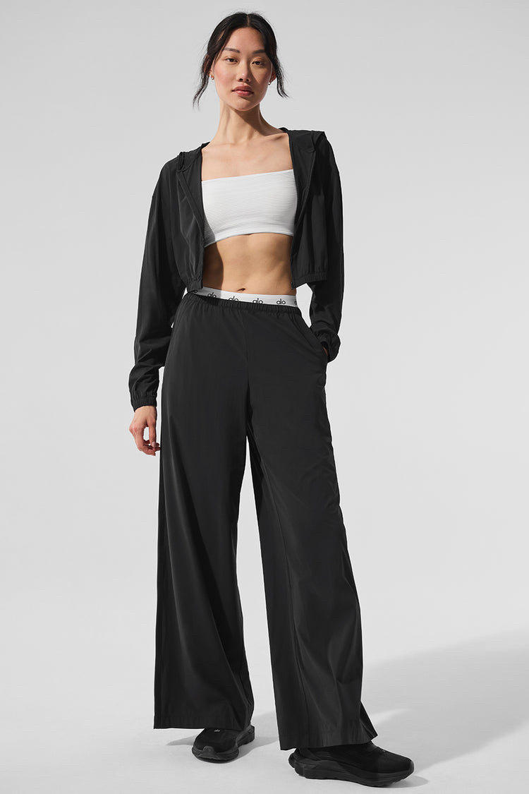 Alo Yoga Women Breezy Wide Leg Black Pant Sz M NWT