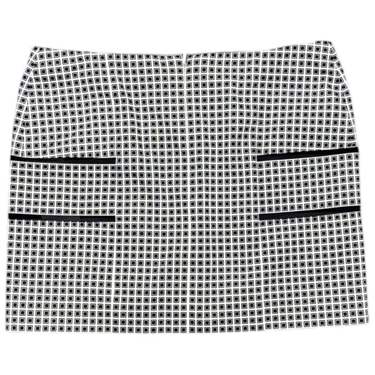 VERSACE Y2K Womens Square Pattern Mesh Stripes White Mini Skirt Sz 38