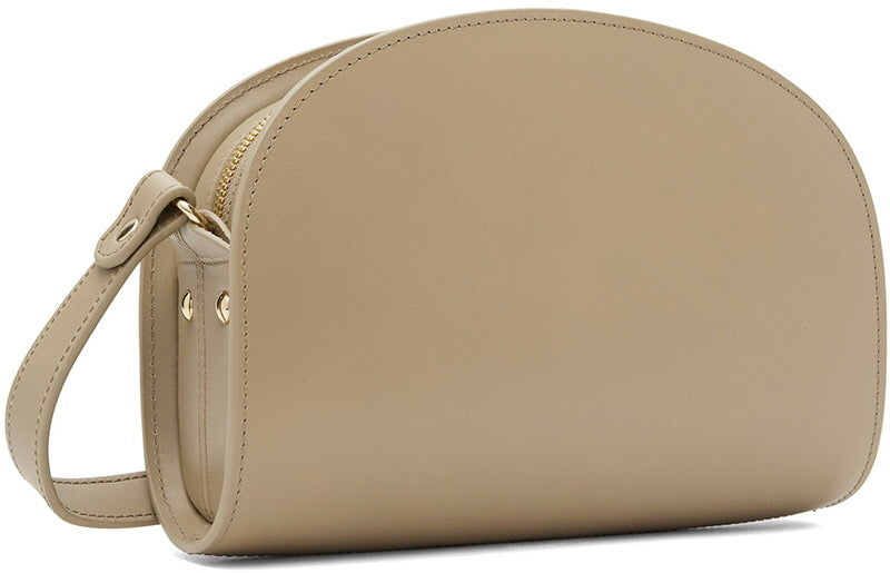 A.P.C Beige Demi-Lune Adjustable Shoulder Strap Bag