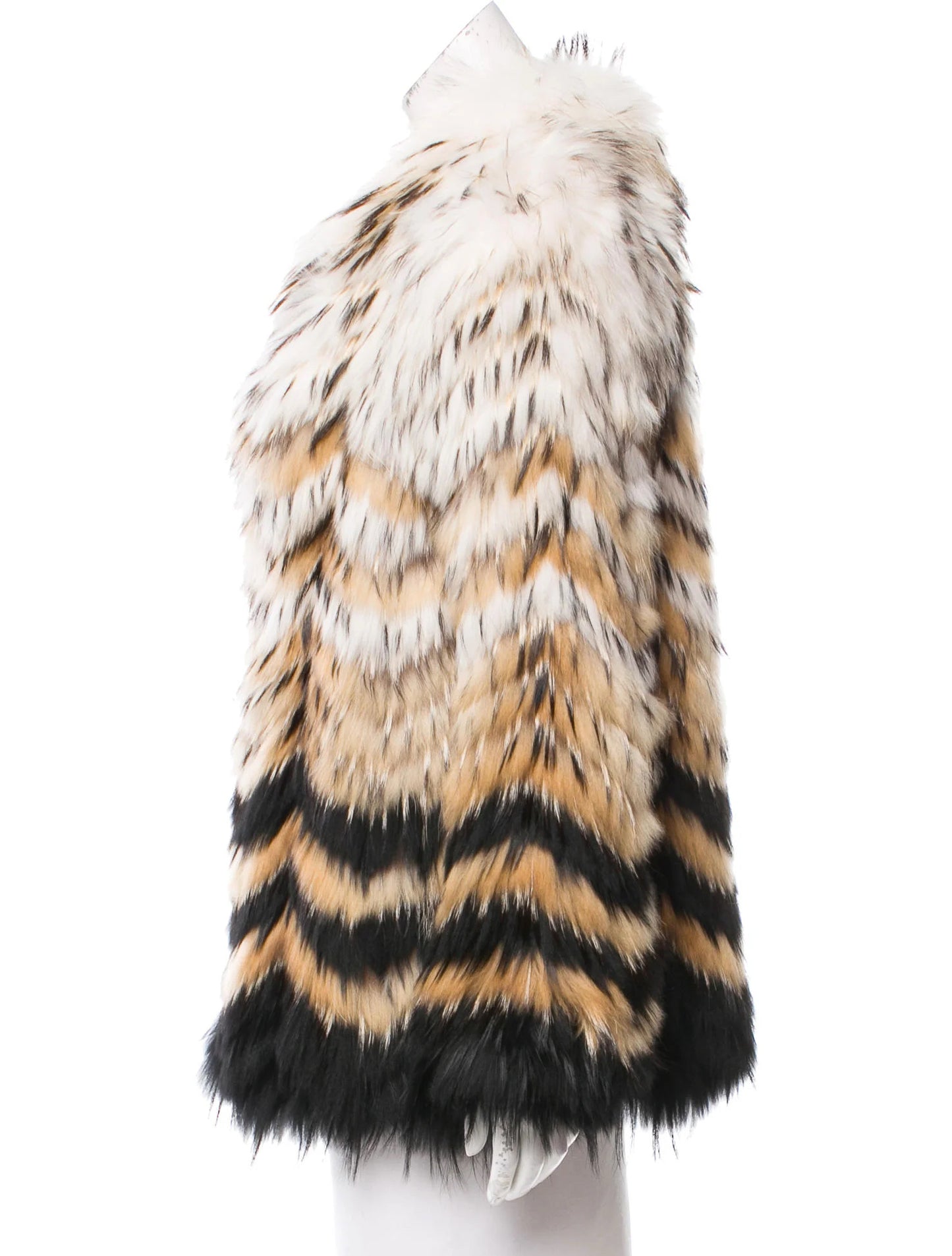 NWT Theory Cassius Dyed Asiatic Raccon Fur Jacket Wmns Sz M White Black Natural