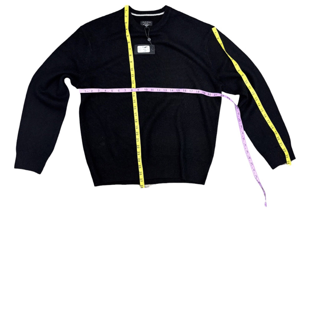 RAG & BONE Men Black Downing Cashmere Crew Sweater Sz L Casual NWT