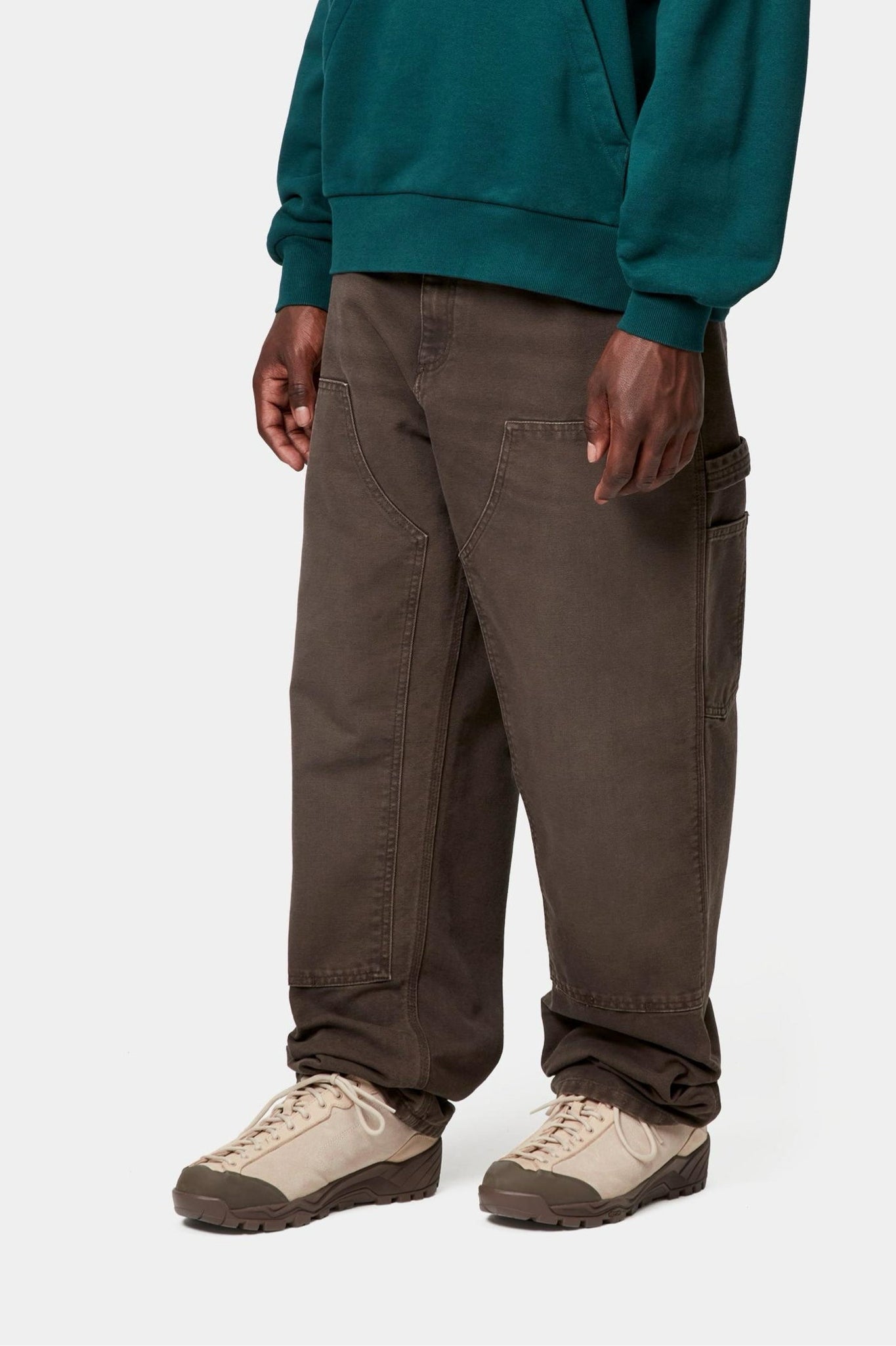 NWT Carhartt WIP Double Knee Pant Brown Tobacco Dearborn Canvas Jeans Mns 32 x 32