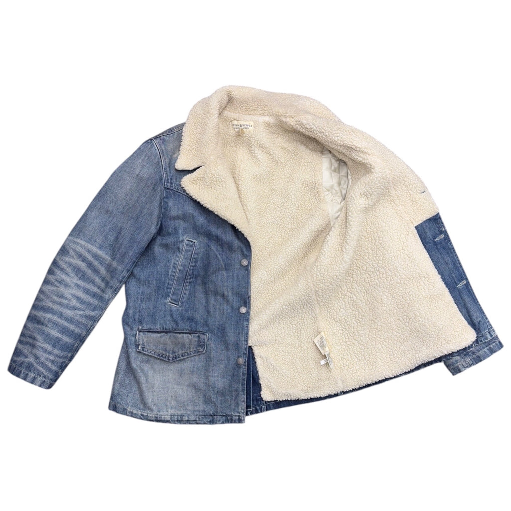 Denim & Supply Ralph Lauren Y2K Distressed Denim Blue Vintage Jacket Mens Sz L