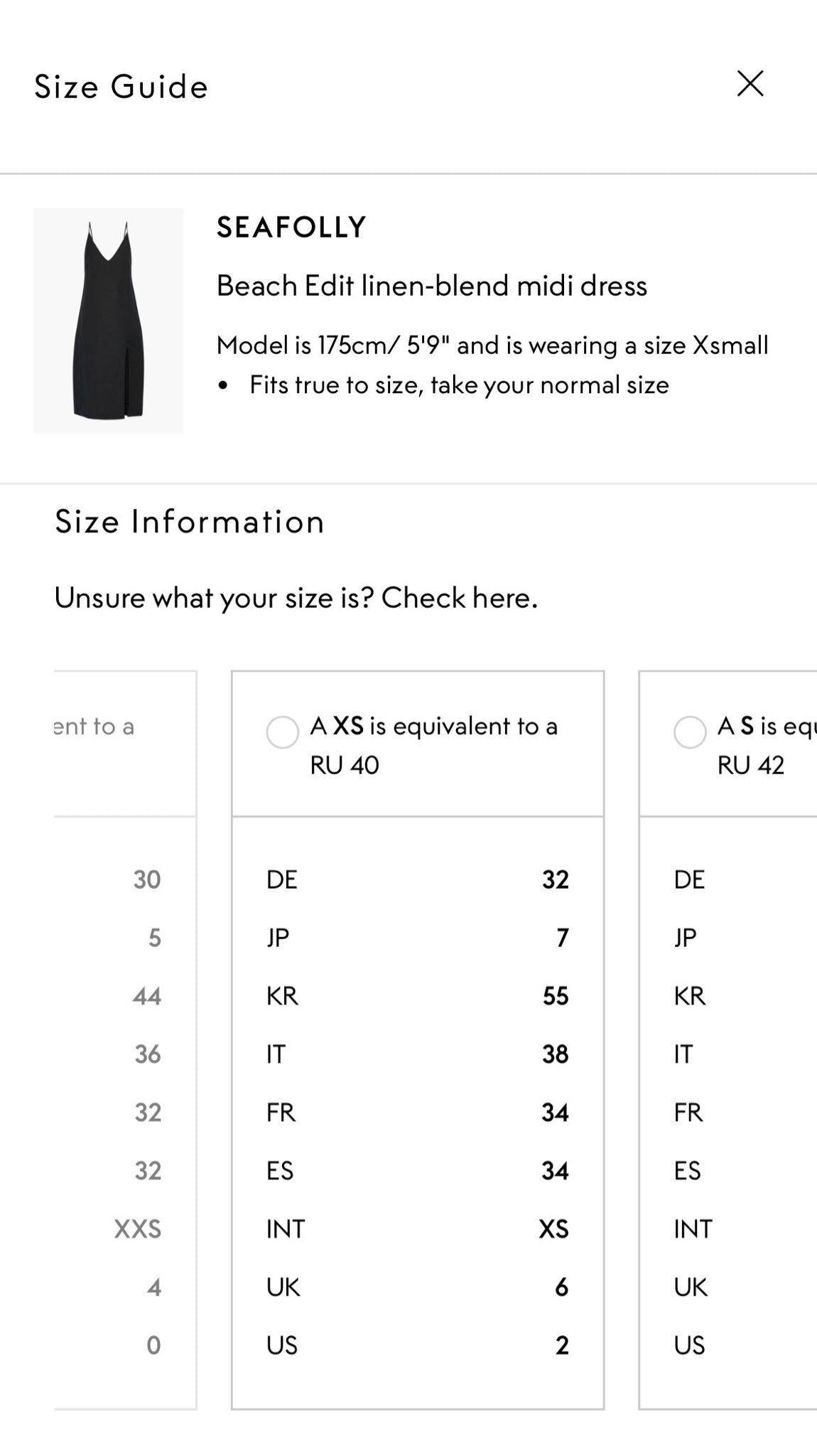 NWT Seafolly Wmns Xs Black Beach Edit Linen Blend Midi Dress Front Split