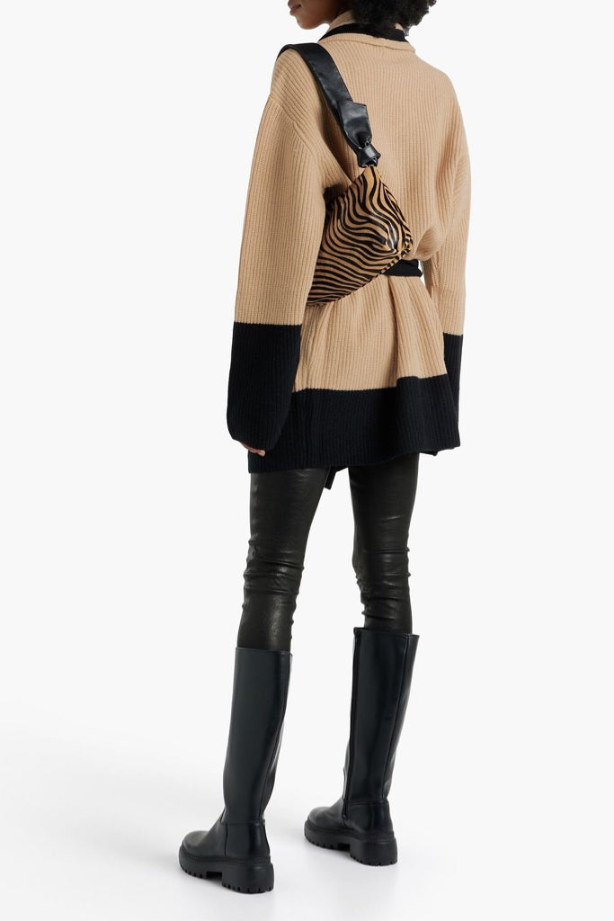 NWT SER.O.YA Quin Two-Tone Wool Cardigan Wms Sz M