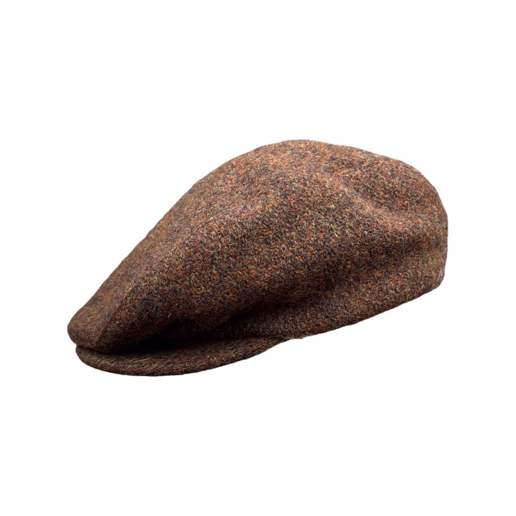 Eddie Bauer Harris Tweed Y2K Vintage Brown Wool Newsboy Button Earflap Closure Hat Sz S