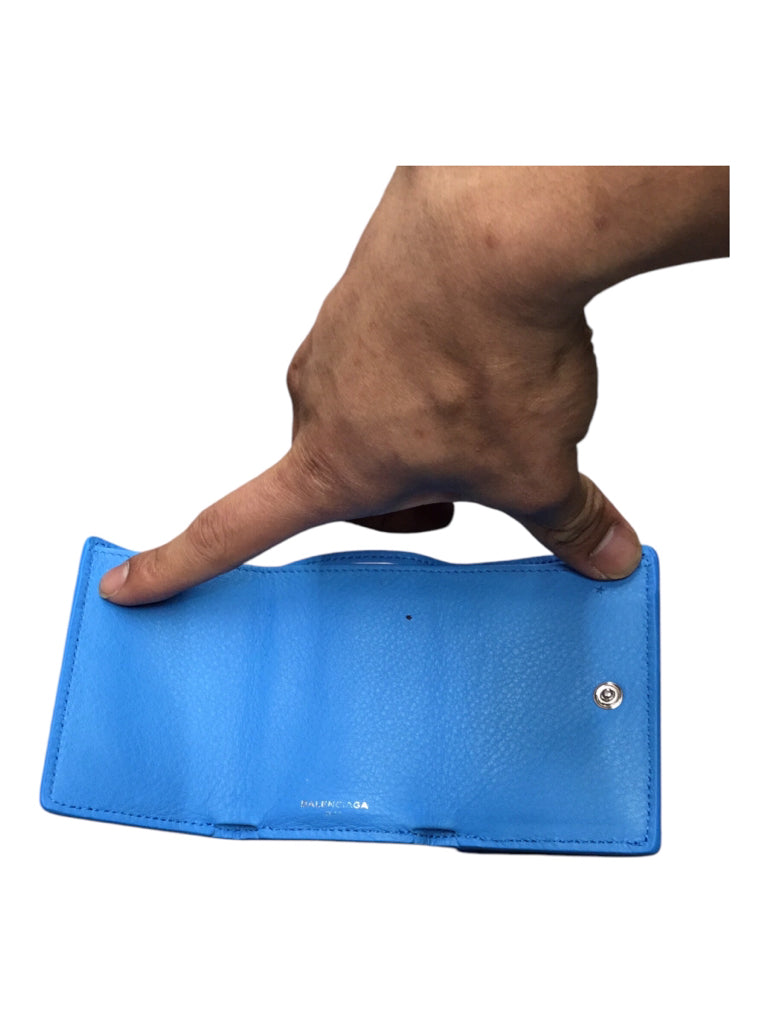 BALENCIAGA Papier Blue Wallet