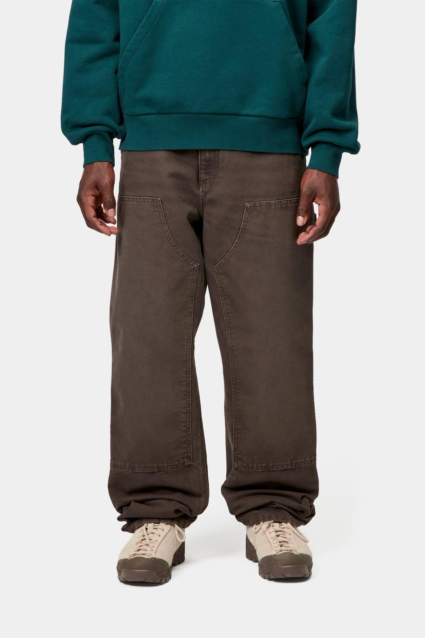 NWT Carhartt WIP Double Knee Pant Brown Tobacco Dearborn Canvas Jeans Mns 32 x 32