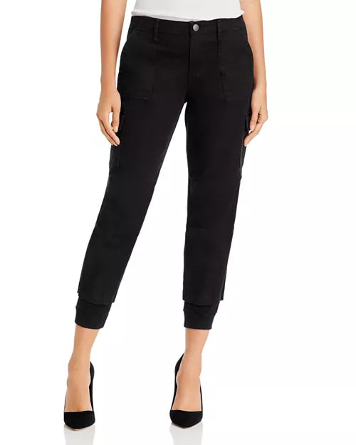 NWT Alice + Olivia Isaac Cropped Cargo Black Pants Wmns Sz 27