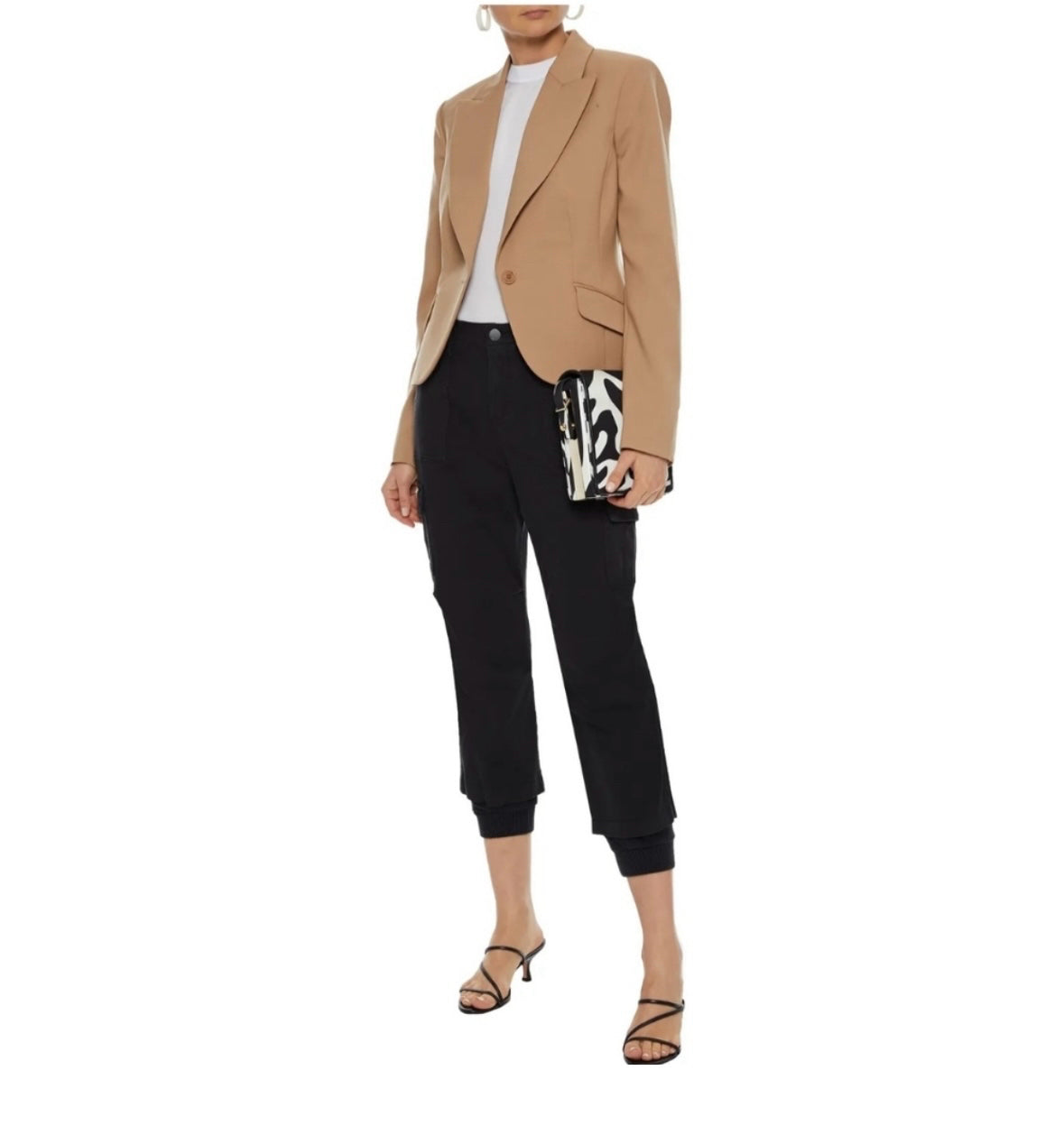 NWT Alice + Olivia Isaac Cropped Cargo Black Pants Wmns Sz 27