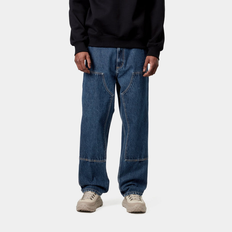 NWT Carhartt WIP Double Knee Pant Smith Denim Stone Washed Mns Sz 30 x 32