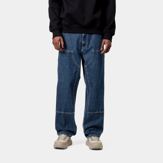 NWT Carhartt WIP Double Knee Pant Smith Denim Stone Washed Mns Sz 30 x 32