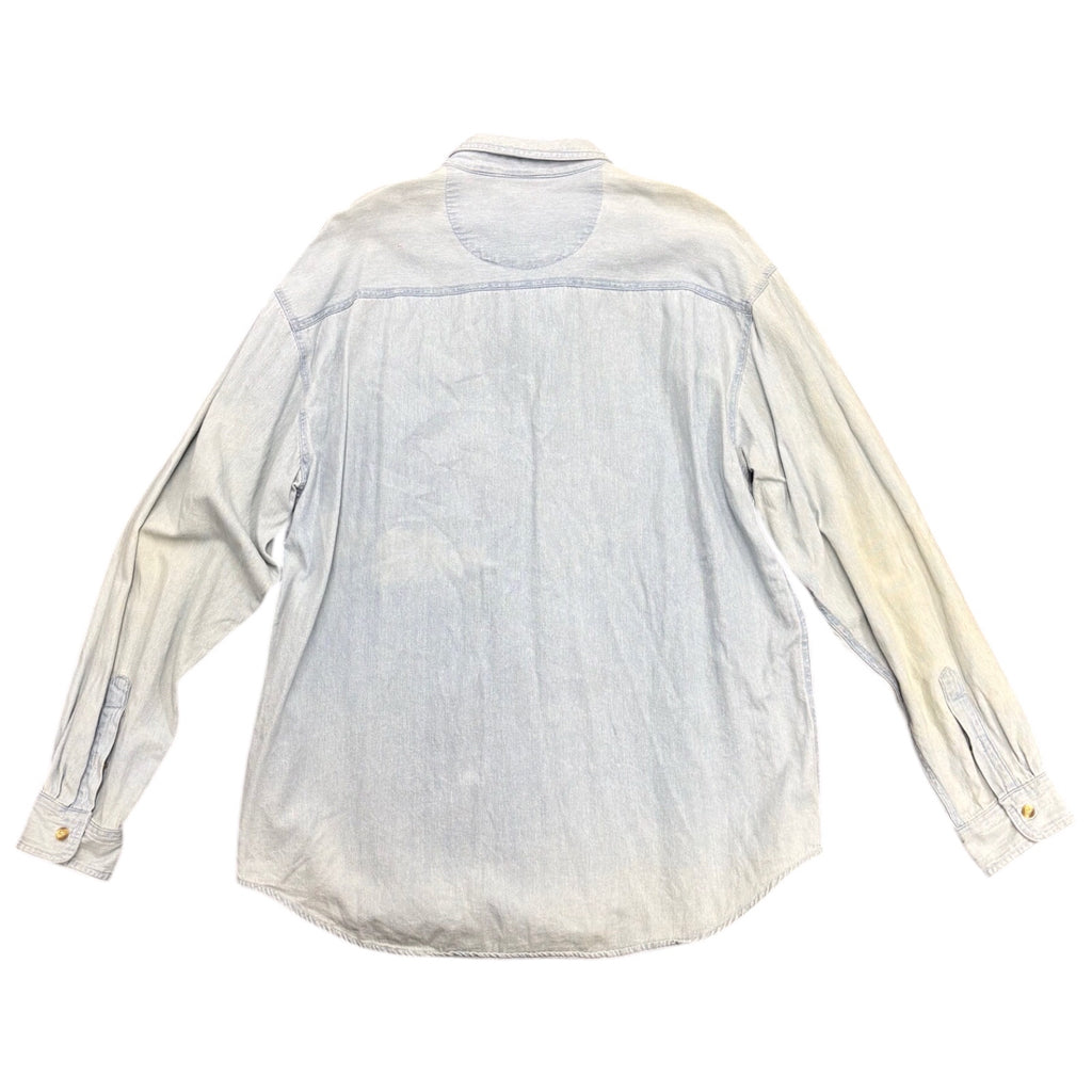 MICKEY & CO Mens Vintage Y2k Mickey Embroidery Long Sleeve Button Sz L