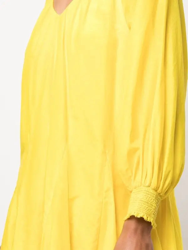 NWT Alice + Olivia Tallie Deep V Mini Box Pleated Dress In Sunbeam Wmns Sz S