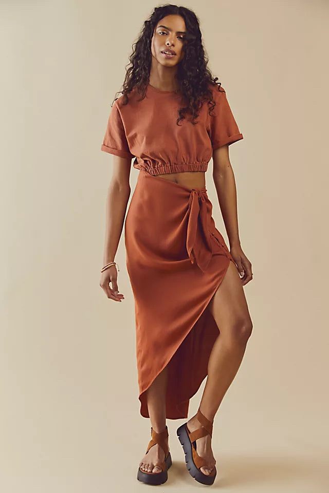 NWT Free People Rae Max Dress In Siena Wmns Sz S Side Cutout