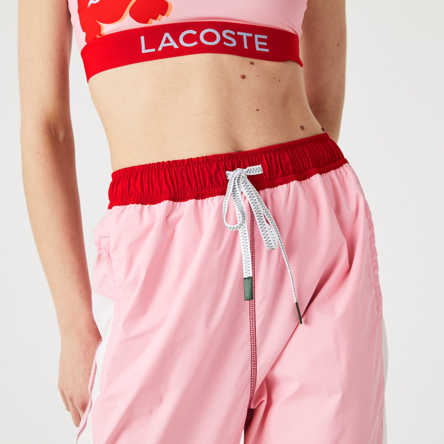 LACOSTE Womens Colour-Block Tracksuit Style Trousers Size S NWT