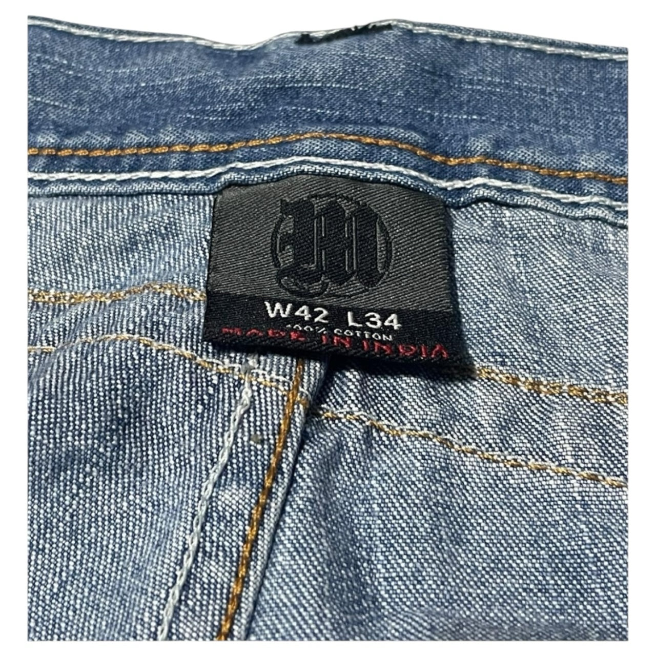 Y2K Rare Makaveli JNCO-Like Tupac Graphic Medium Wash Blue Jeans Sz 42x34