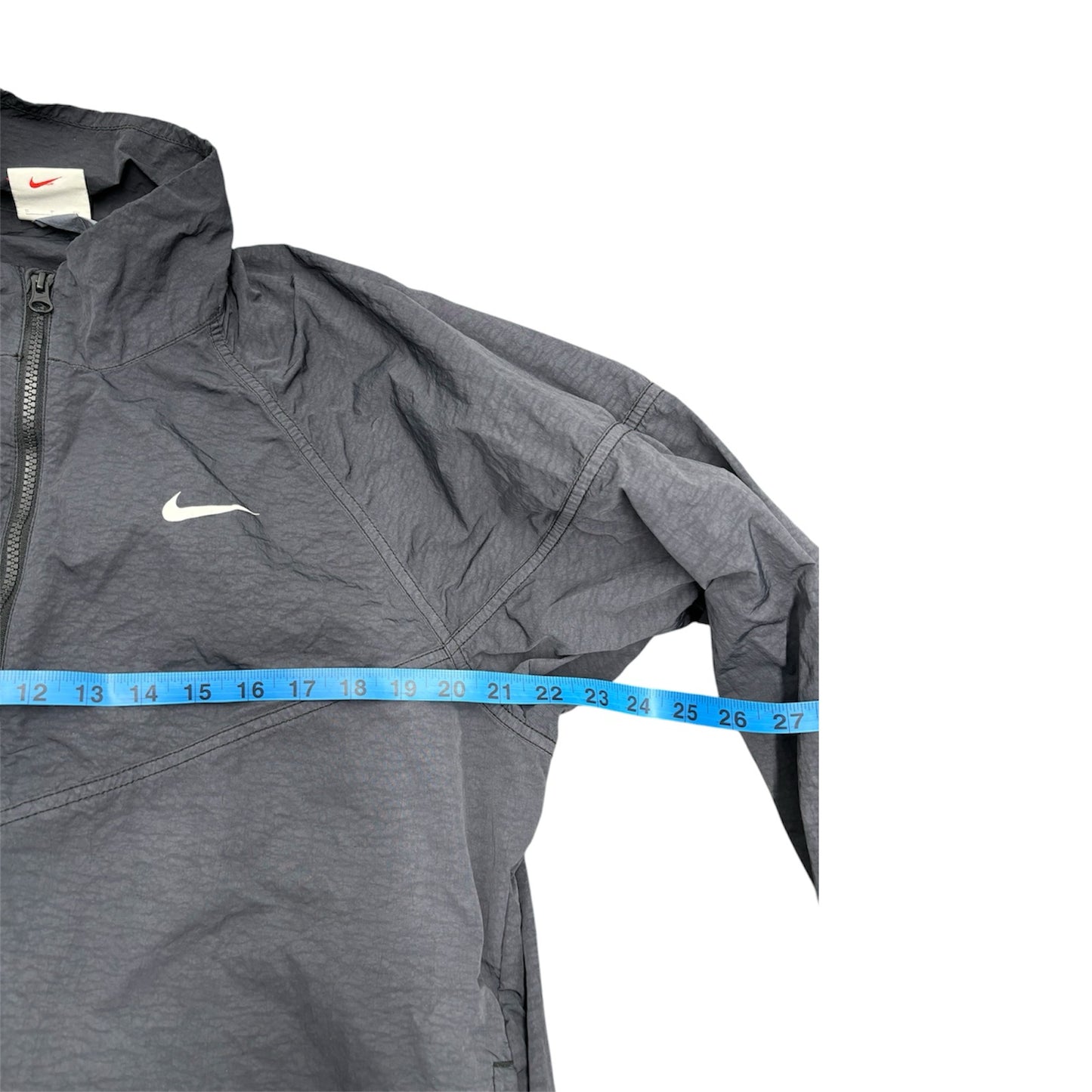 Nike X Stussy Windrunner Men Half Zip Lightweight Black Nylon Jacket Sz S
