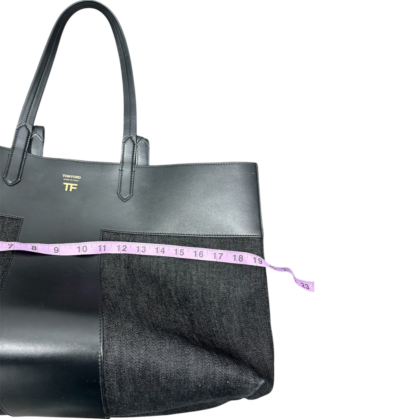 Tom Ford Women Black Gold Hardware Large Tote Handbag