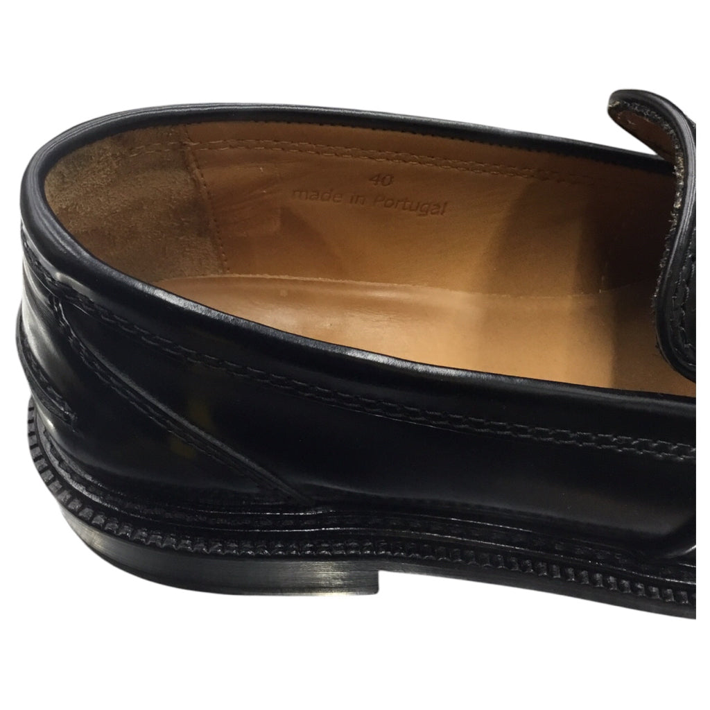 MAISON KITSUNE Womens Loafer Shoe Sz 40 Black Glossy Solid Color Preppy Classy