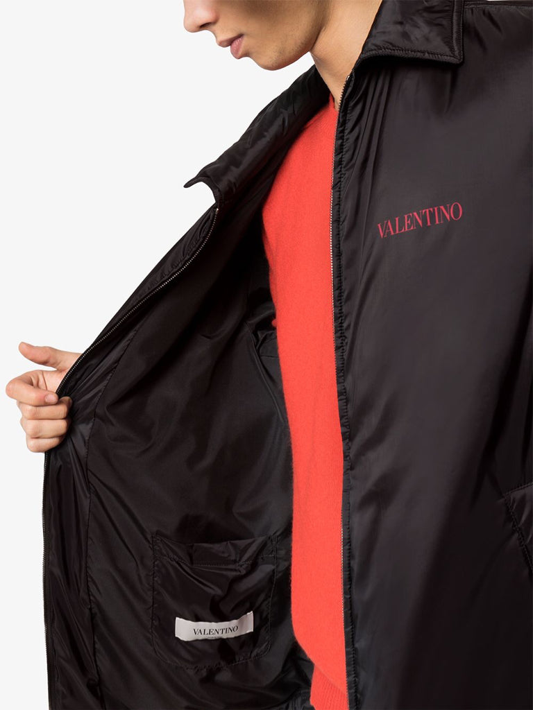 Valentino Garavani Black Logo Moon Print Waterproof WindbreakerJacket Mns Sz 46