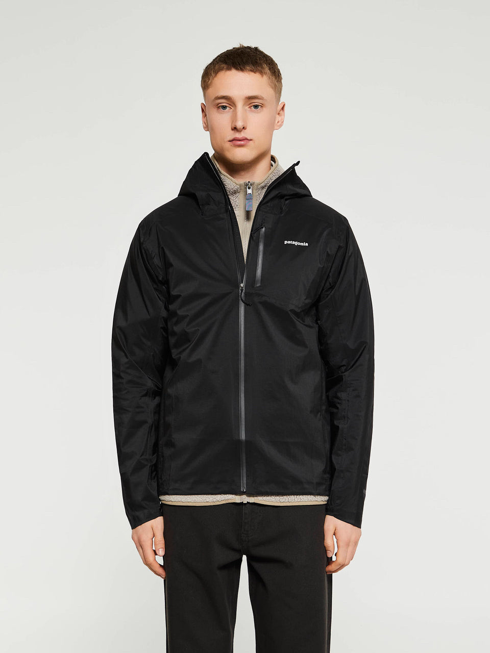 NWT Patagonia Black Men's Storm Racer Slim Fit Ultra Lightweight Jacket Mns Sz L