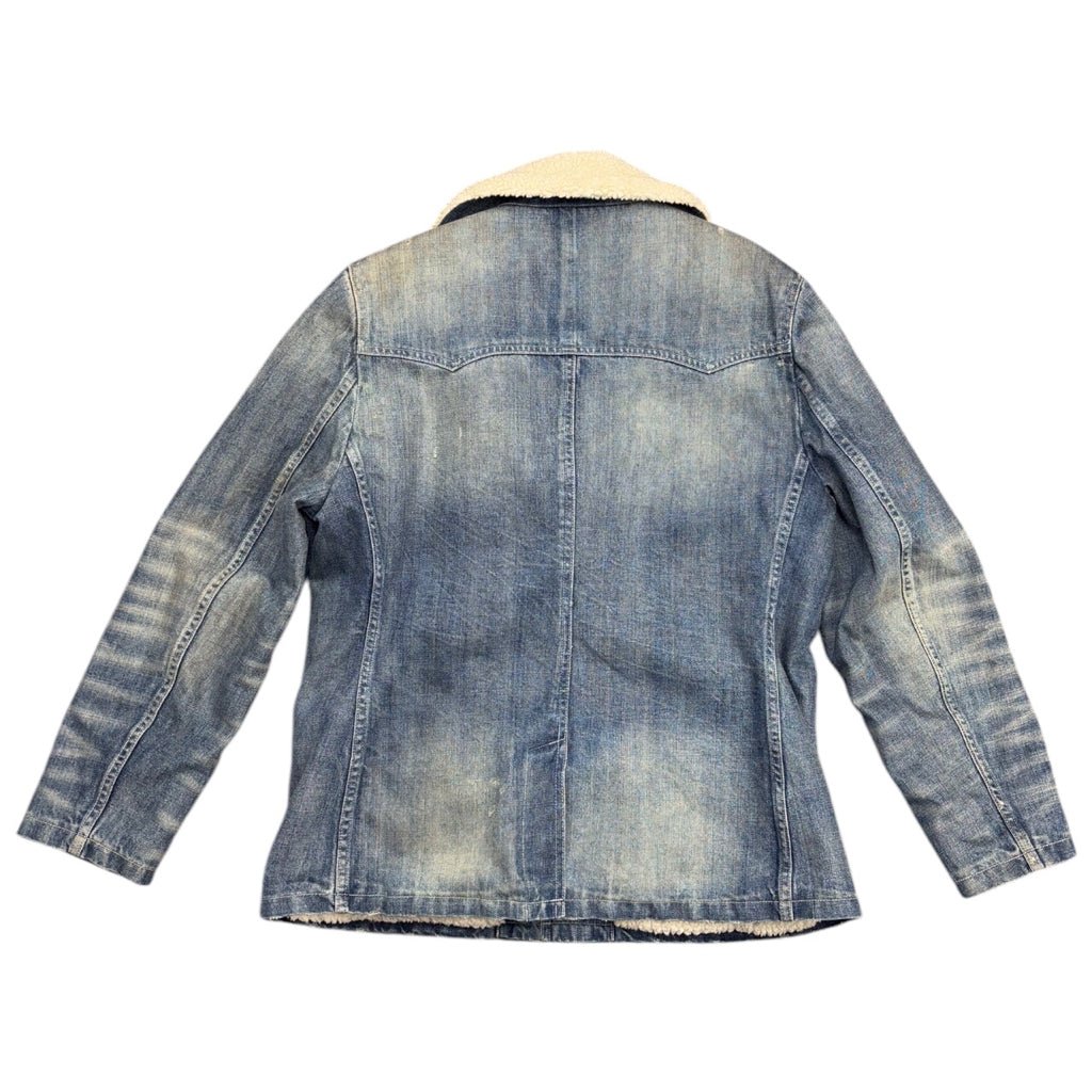 Denim & Supply Ralph Lauren Y2K Distressed Denim Blue Vintage Jacket Mens Sz L