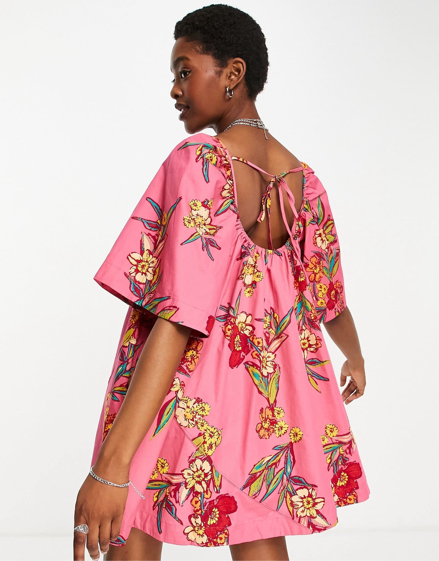 NWT Free People Jodie Printed Tunic Sunrise Combo Floral Leaf Print Wmn Sz XS