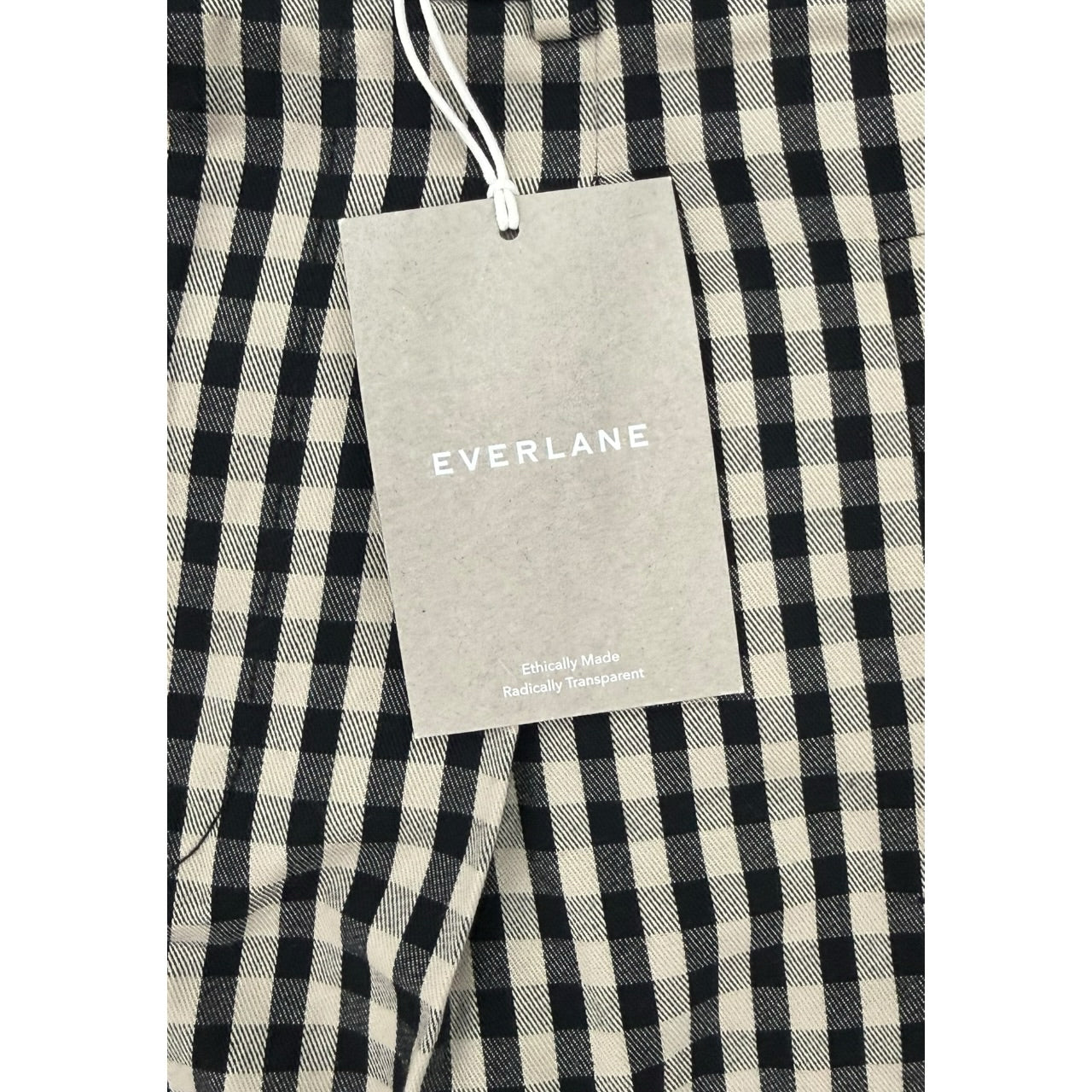 NWT Everlane High Rise Wide Leg Black Tan Striped Pants One Size OS