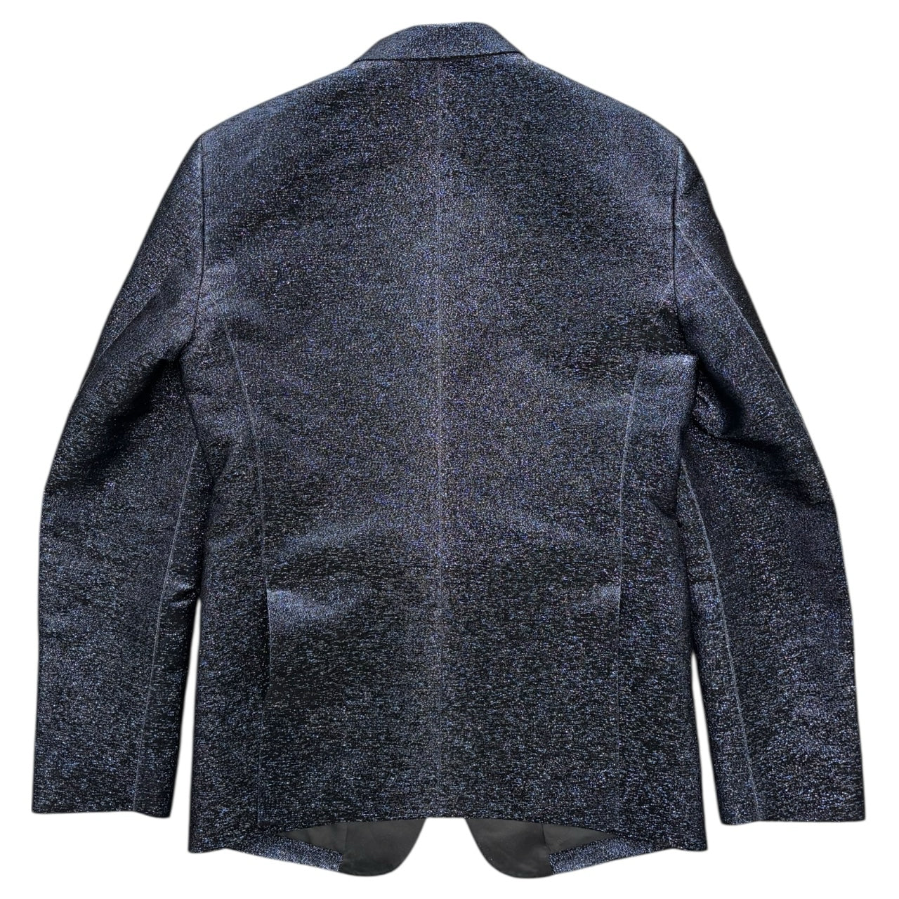 DSQUARED2 GLITTER TWEED BLUE BLACK SLIK BLEND SUIT BLAZER SZ 52
