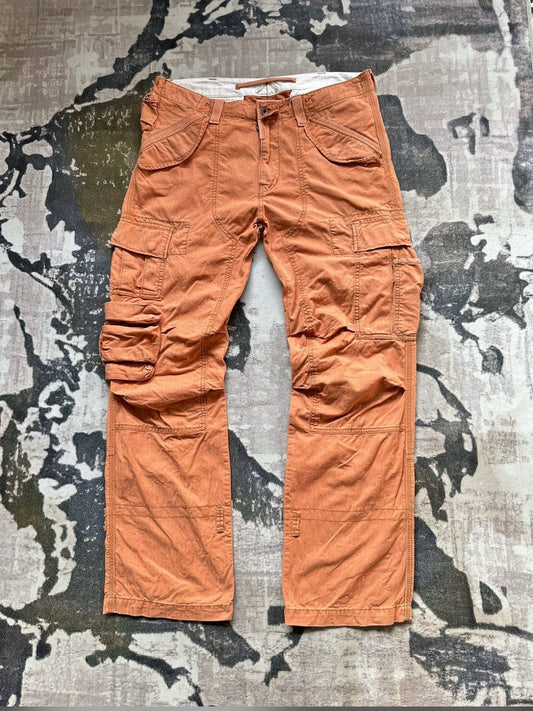 Vtg 90's Polo Ralph Lauren Orange RL-067 Military Bondage Cargo Mns Sz 36 x 30