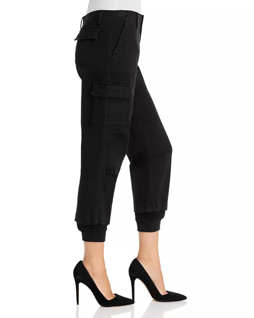 NWT Alice + Olivia Isaac Cropped Cargo Black Pants Wmns Sz 27