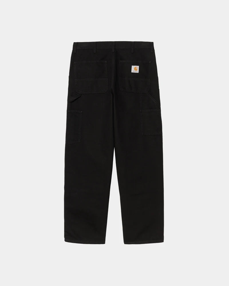 NWT Carhartt Wip Men Double Knee Black Rinsed Dearborn Canvas Pants Size 34