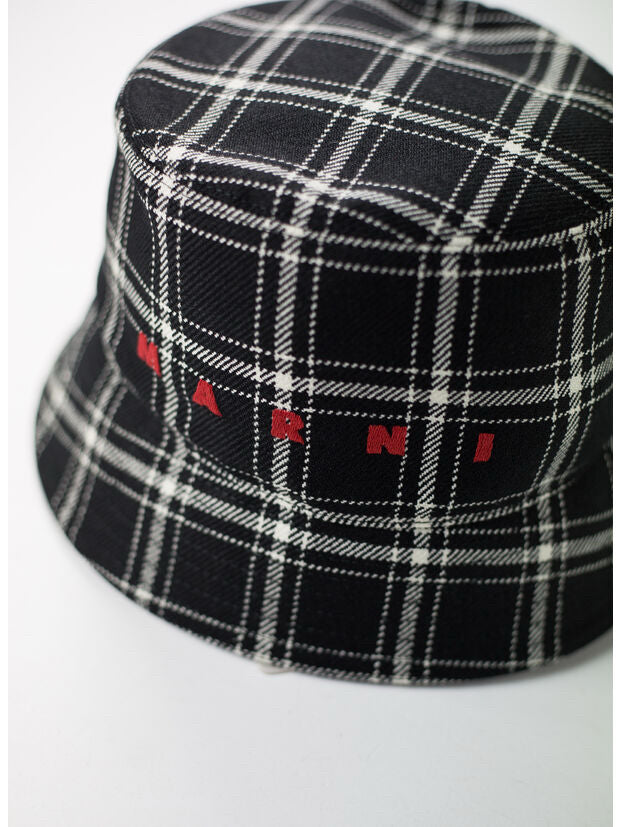 NWT MARNI Cappella Black/White Striped Bucket Hat