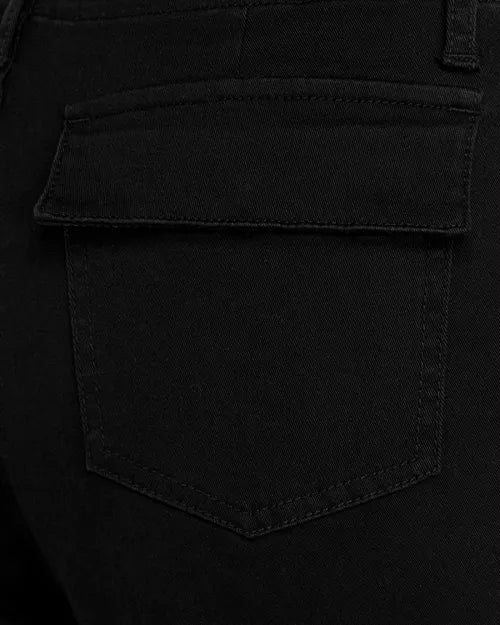NWT Alice + Olivia Isaac Cropped Cargo Black Pants Wmns Sz 27