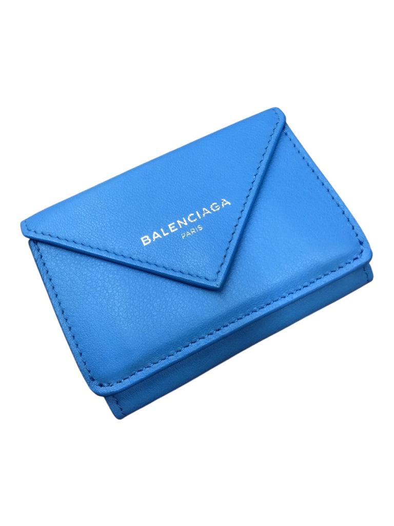 BALENCIAGA Papier Blue Wallet