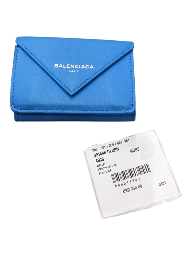 BALENCIAGA Papier Blue Wallet