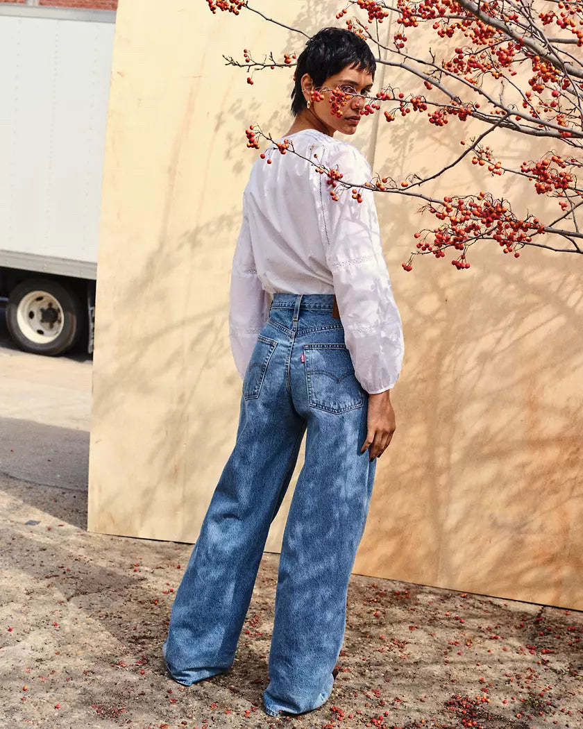 NWT Levi's Premium Xl Baggy Straight Wmns Jean Sz 28 x 31 Thanks Friend Mid Wash