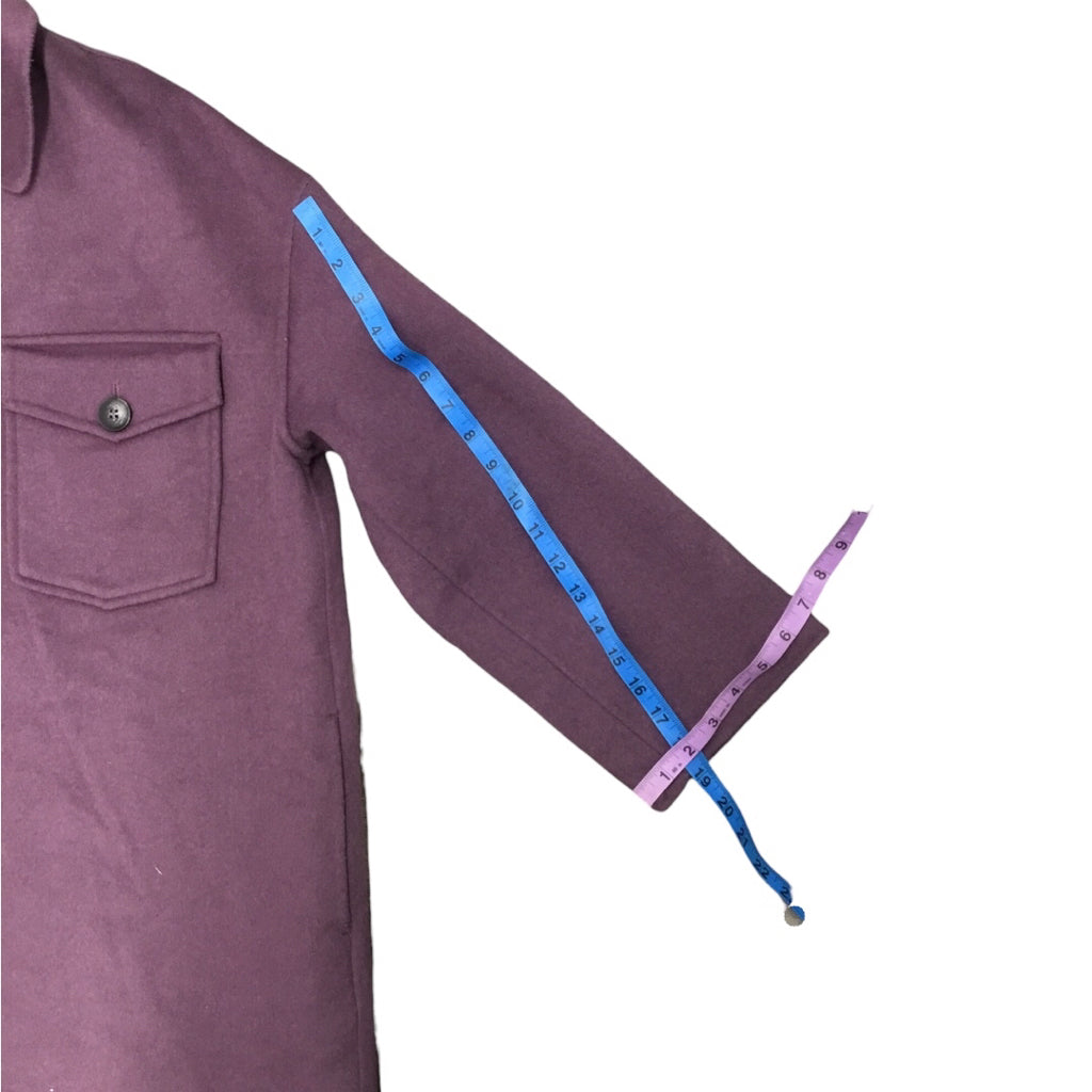 Zara Women Wool Blend Purple Overcoat Sz S NWT