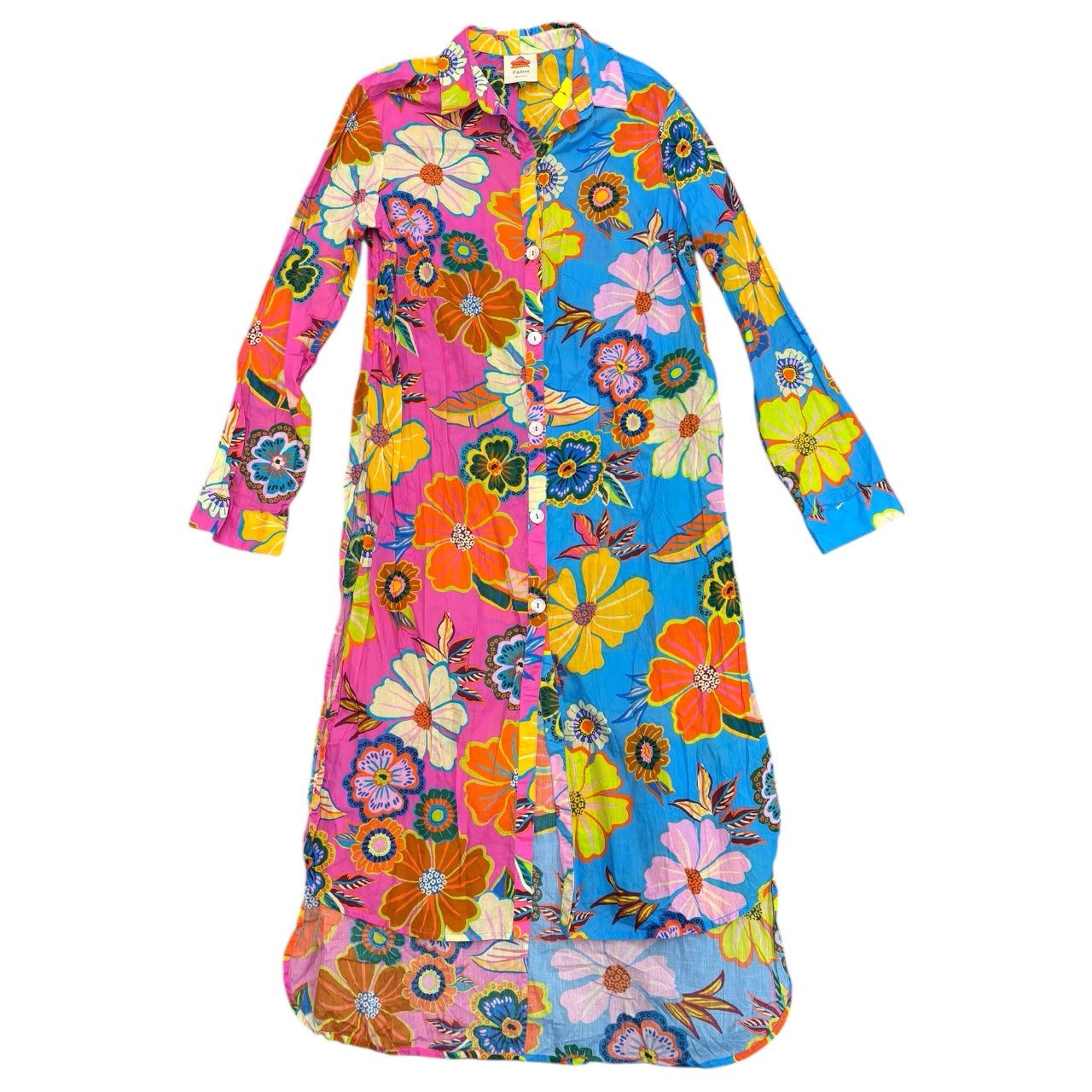 FARM RIO Full Garden Chemise Multicolor Floral Pattern Shirt Dress Sz – conSHINEment FARM RIO Full Garden Chemise Multicolor Floral Pattern Shirt Dress Sz – conSHINEment
