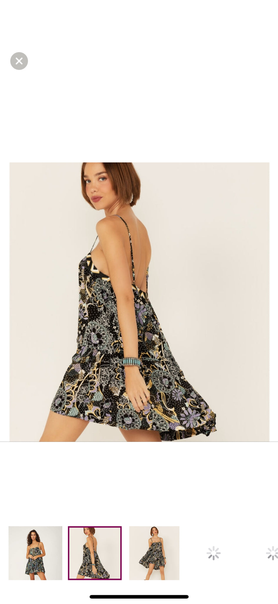 NWT Free People Intimately Get A Clue Mini Dress Black Motif Wmns Sz S